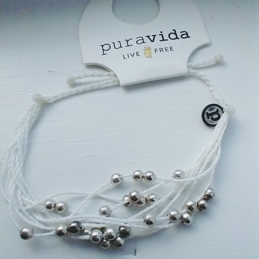 Pura Vida white platinum bracelet NWT